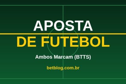Arte do BetBlog sobre aposta ambos marcam (BTTS) no futebol