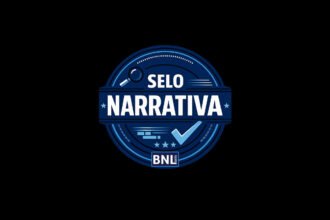 Selo Narrativa BNLData sobre reportagem que liga apostas esportivas a endividamento durante a Copa