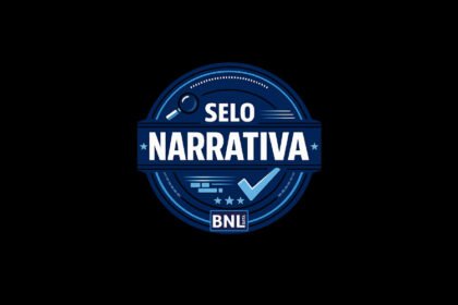 Selo Narrativa BNLData sobre reportagem que liga apostas esportivas a endividamento durante a Copa