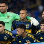 Time do Boca Juniors perfilado antes de partida pela Copa Sul-Americana diante do Sao Paulo