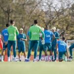 Jogadores da Seleção Brasileira em treino antes de Brasil x Austrália