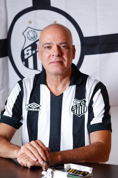 Wladimir Mattos, candidato na eleição do Santos, durante entrevista