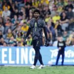 Hugo Souza em ação pelo Brasil no amistoso contra a Austrália em Townsville