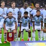 Joao Gomes em campo pelo Aston Villa na estreia da Champions League contra o Club Brugge